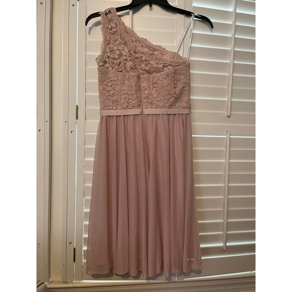 Davids Bridal one shoulder lace bodice dress - Picture 5 of 8